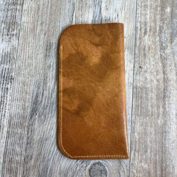 Leather Glasses Holder Brown Lourdes Design Vintage - Picture 2 of 6